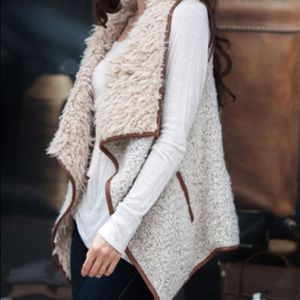 Wool Draped Fluffy Vest